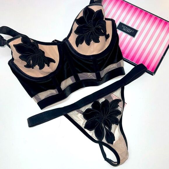 🔥 Victoria’s Secret bra lined Demi set 32D/M New